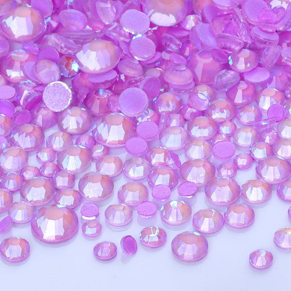 Mixed Sizes Mocha Shimmer Lt Purple Glass Flat Back Rhinestones For Nail Art WholesaleRhinestone