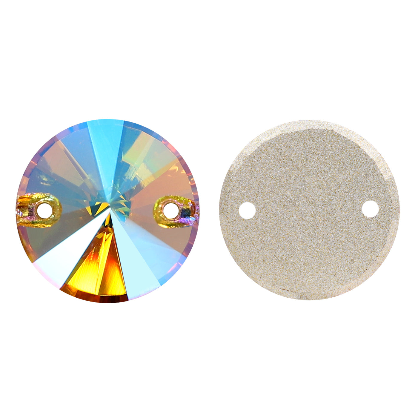 Light Topaz Shimmer Rivoli Shape High Quality Glass Sew-on Rhinestones WholesaleRhinestone Main image
