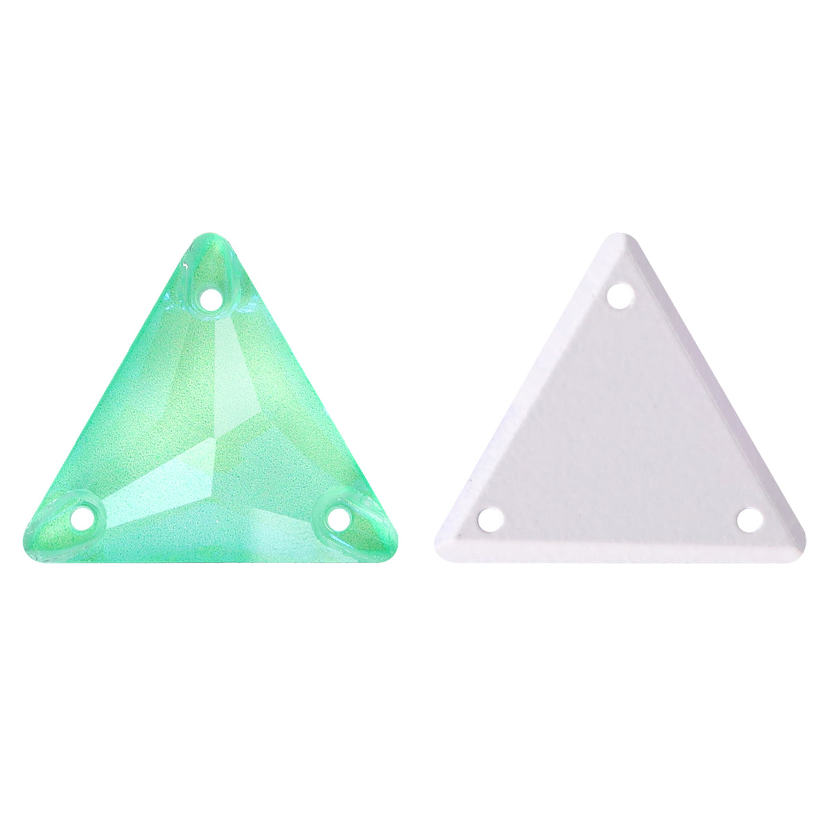 Electric Neon Greenwrap Triangle Shape High Quality Glass Sew-on Rhinestones