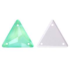 Electric Neon Greenwrap Triangle Shape High Quality Glass Sew-on Rhinestones