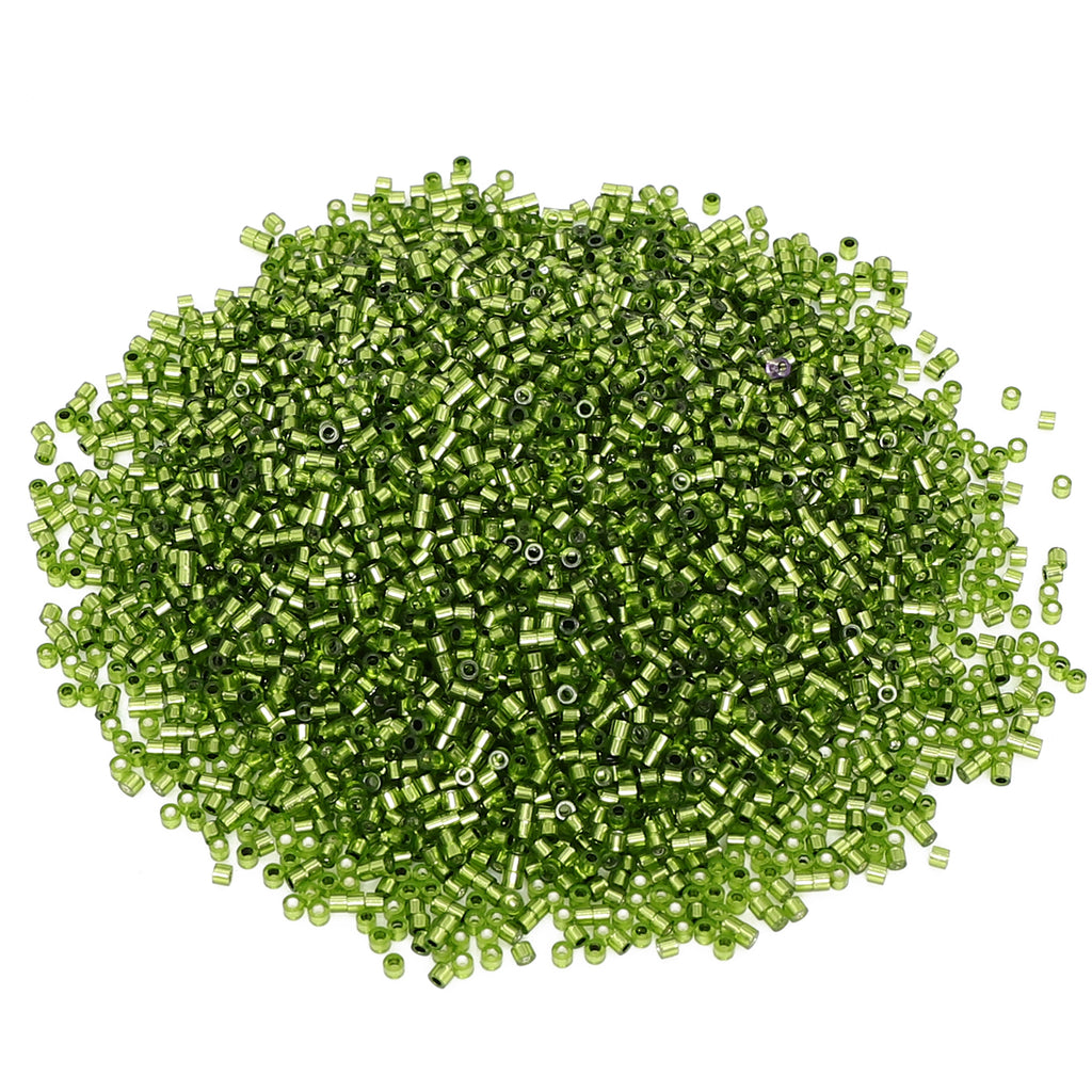 Transparent Silver-lined Olive Green Color Hight Quality Glass Cylinder Seed Beads 1.6 MM Size GY2003 WholesaleRhinestone