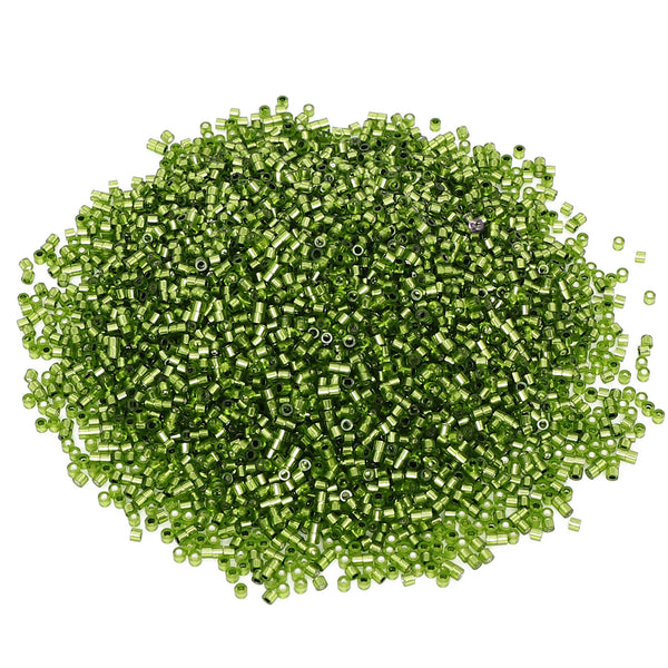 Transparent Silver-lined Olive Green Color Hight Quality Glass Cylinder Seed Beads 1.6 MM Size GY2003 WholesaleRhinestone