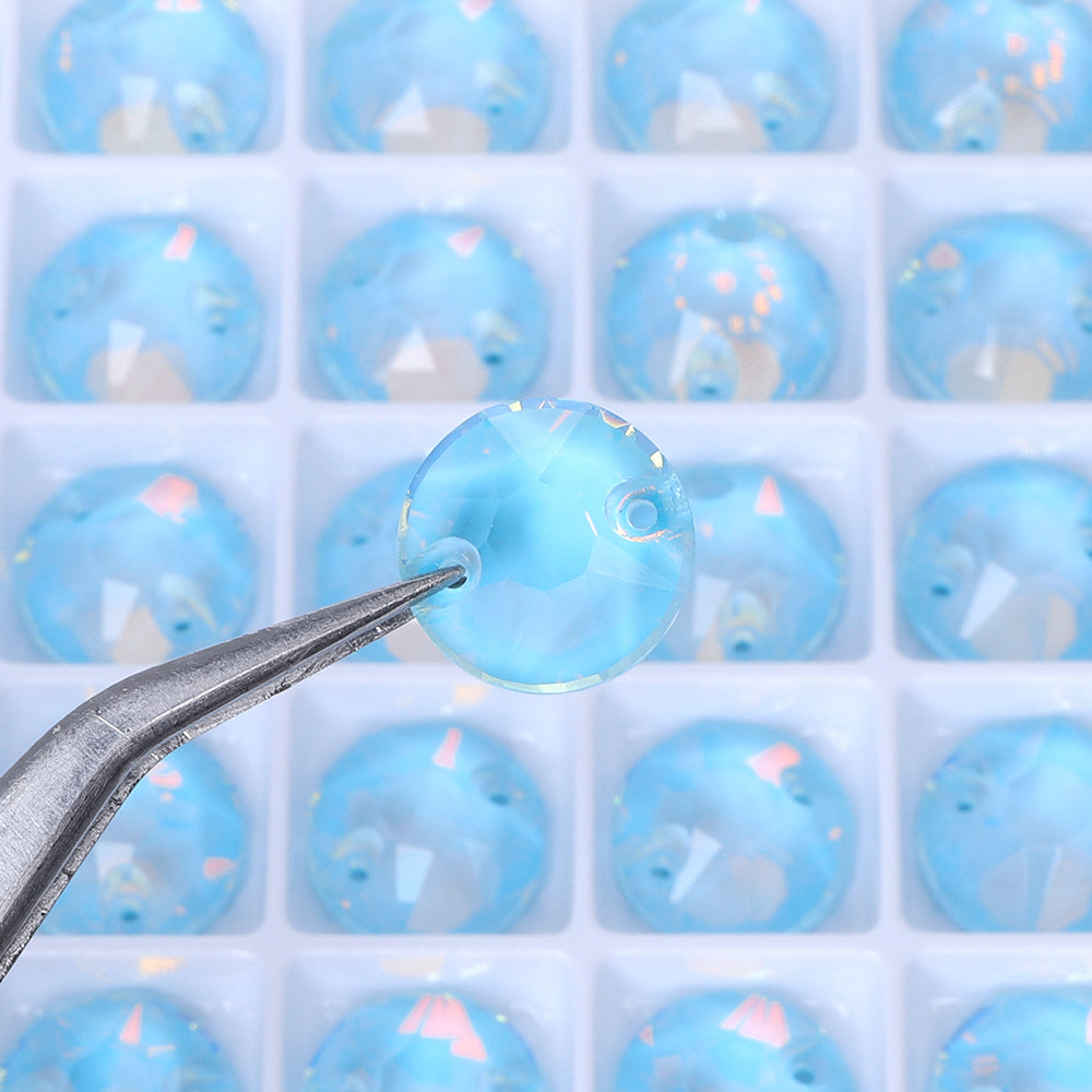 Aquamarine AM XIRIUS Round Shape High Quality Glass Sew-on Rhinestones WholesaleRhinestone