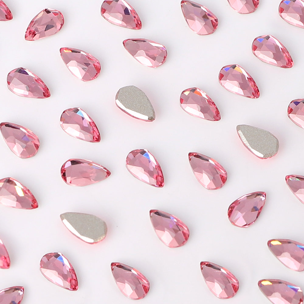 Raindrop Shape Multi Colors Small Size Glass Beveled Flat Back Fancy Rhinestones For Nail Art WholesaleRhinestone