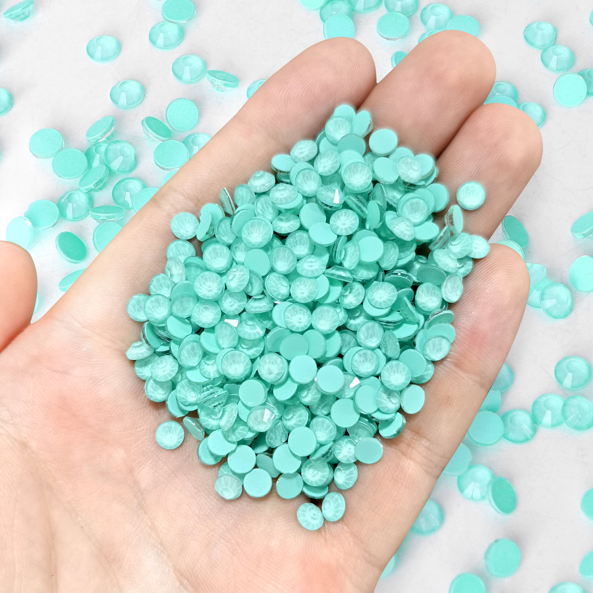 Neon Turquoise Glass FlatBack Neon Rhinestones WholesaleRhinestone