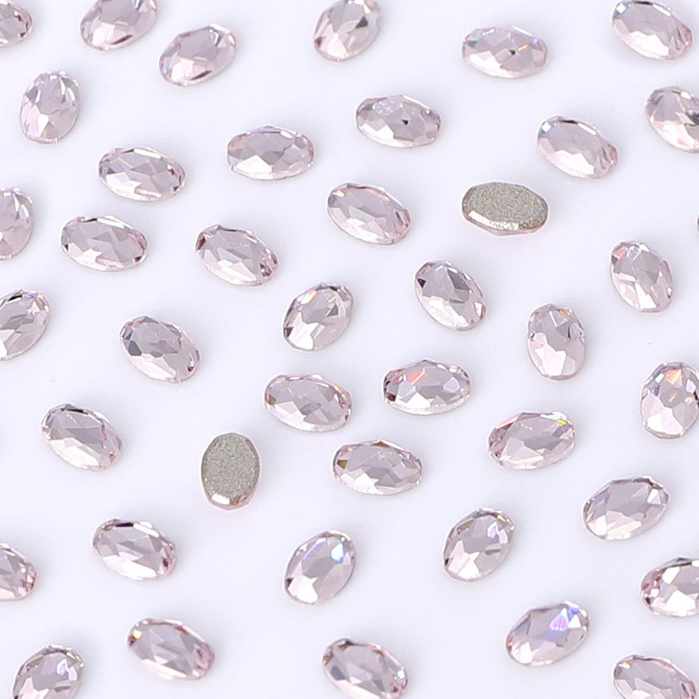 Oval Shape Multi Colors Small Size Glass Beveled Flat Back Fancy Rhinestones For Nail Art WholesaleRhinestone