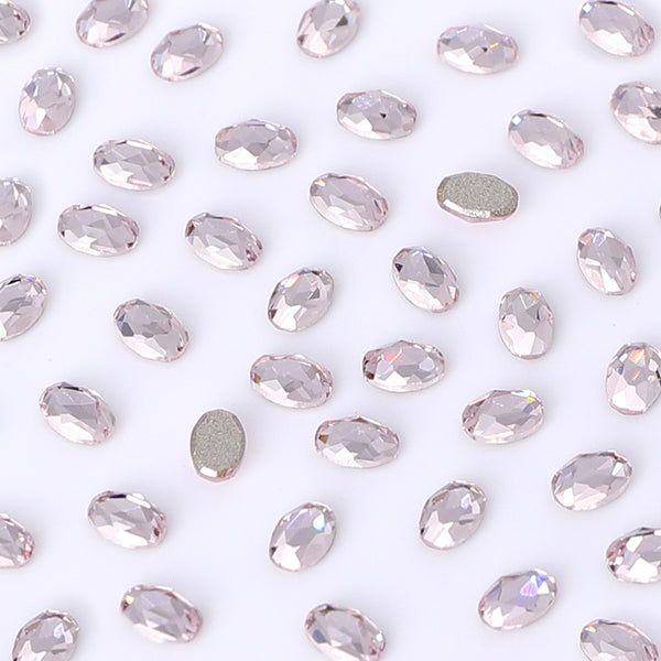 Oval Shape Multi Colors Small Size Glass Beveled Flat Back Fancy Rhinestones For Nail Art WholesaleRhinestone