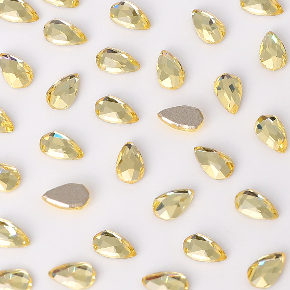 Raindrop Shape Multi Colors Small Size Glass Beveled Flat Back Fancy Rhinestones For Nail Art WholesaleRhinestone
