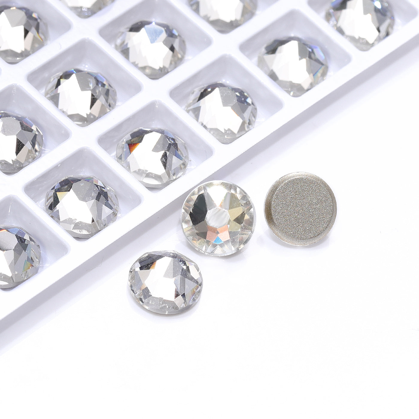 Crystal XIRIUS Round Shape High Quality Glass Beveled Flat Back Rhinestones WholesaleRhinestone