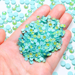 Neon Turquoise AB Glass FlatBack Neon Rhinestones
