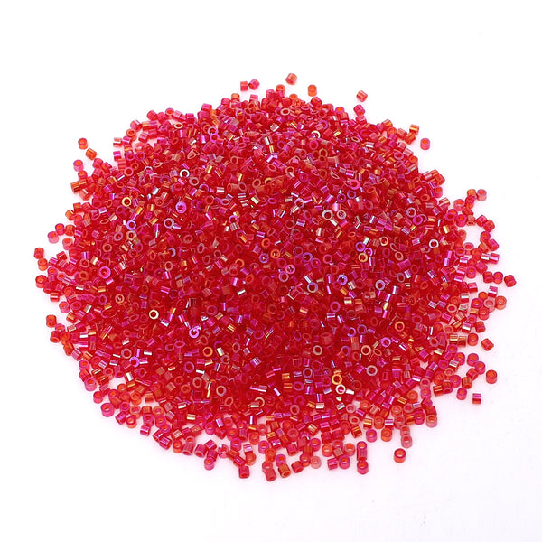 Transparent Rainbow Light Red Color Hight Quality Glass Cylinder Seed Beads 1.6 MM Size BS1018 WholesaleRhinestone