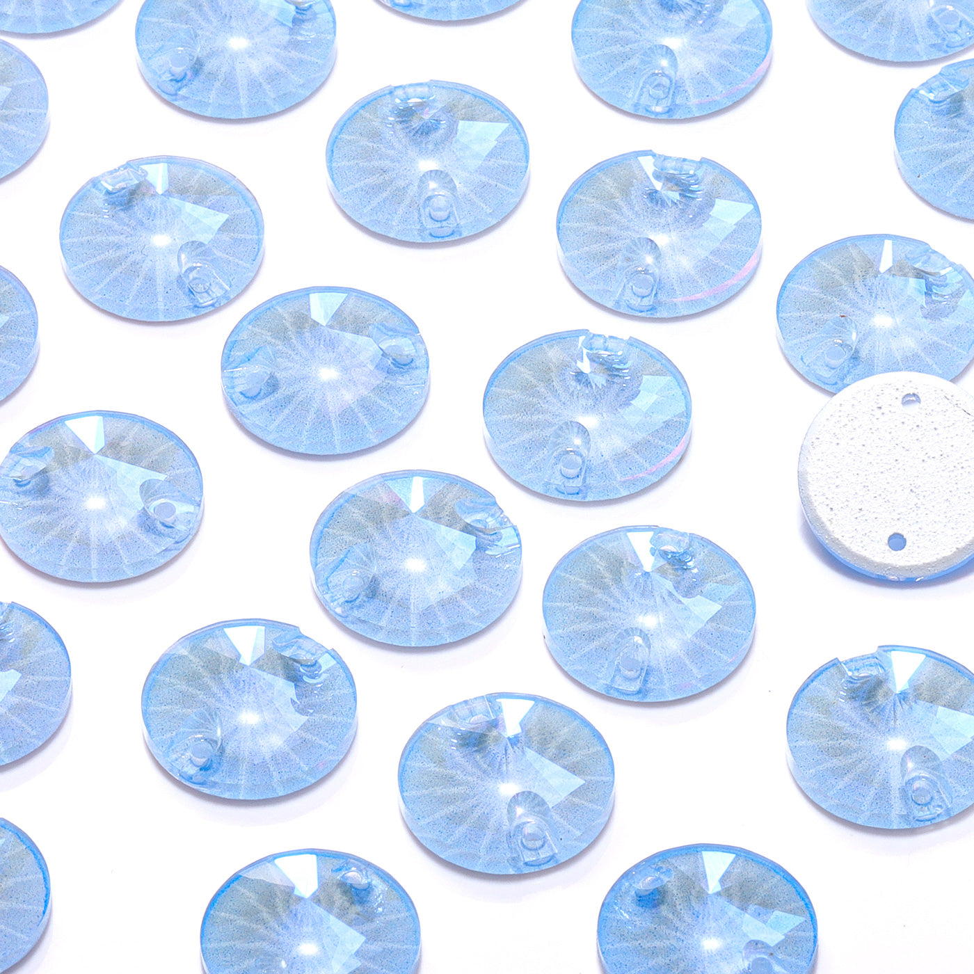 Electric Neon Light Blue Rivoli Shape High Quality Glass Sew-on Rhinestones
