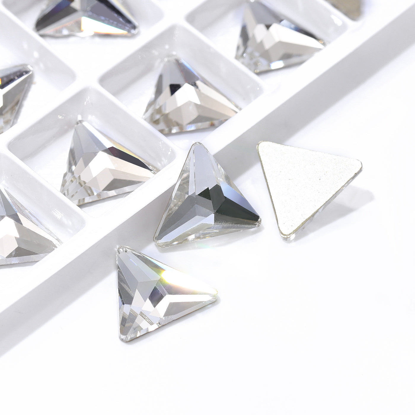 Crystal Rivoli Triangle Shape High Quality Glass Beveled Flat Back Rhinestones