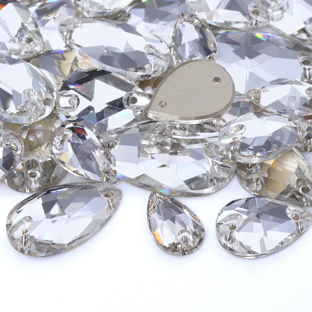 Mixed Sizes Crystal Drop Shape High Quality Glass Sew-on Rhinestones WholesaleRhinestone