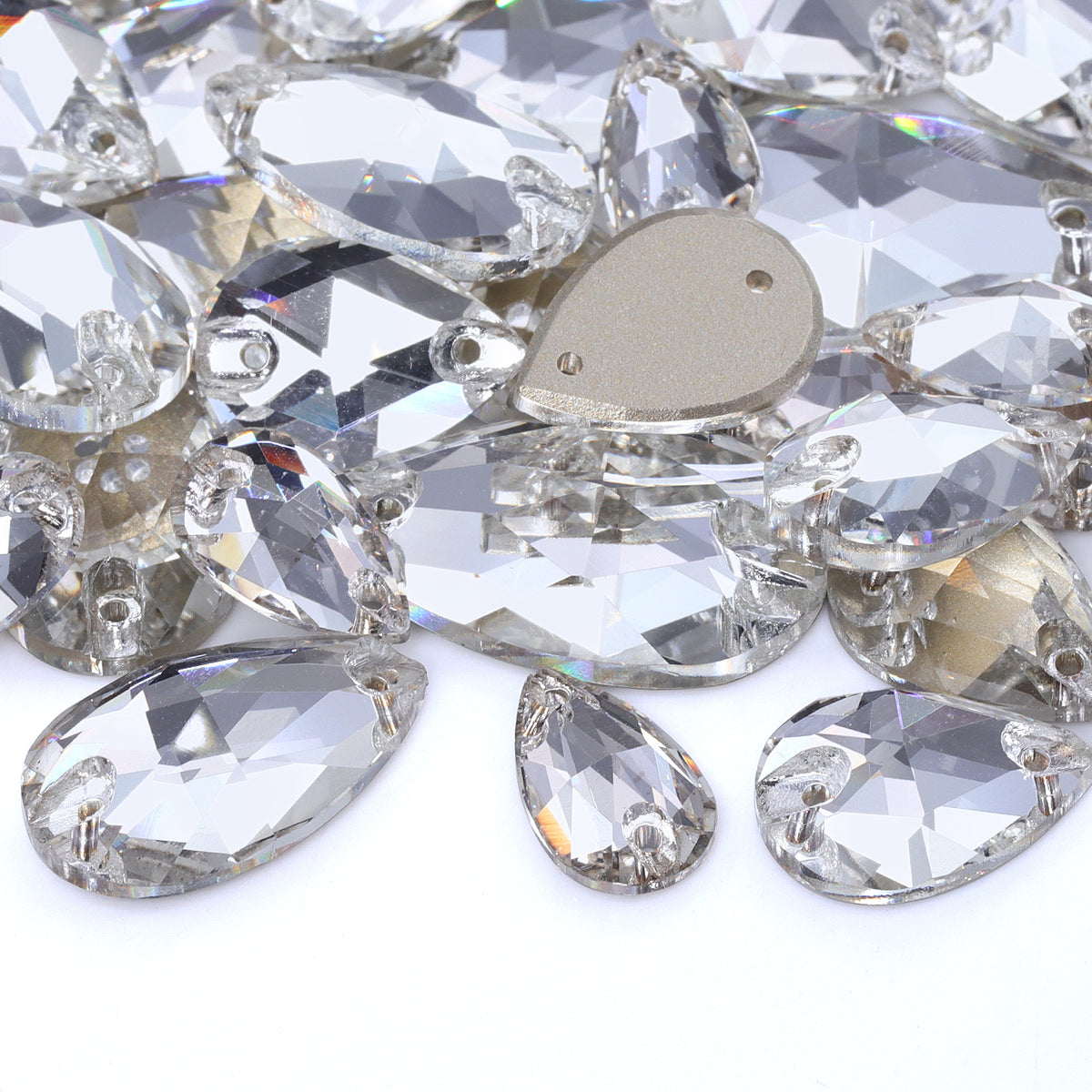 Mixed Sizes Crystal Drop Shape High Quality Glass Sew-on Rhinestones WholesaleRhinestone