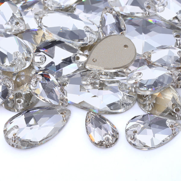Mixed Sizes Crystal Drop Shape High Quality Glass Sew-on Rhinestones WholesaleRhinestone