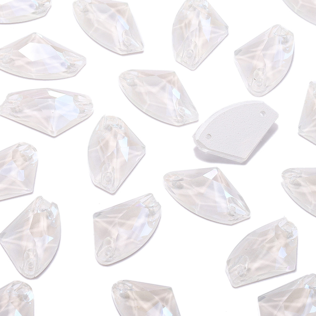 Electric Neon White Galactic Shape High Quality Glass Sew-on Rhinestones WholesaleRhinestone