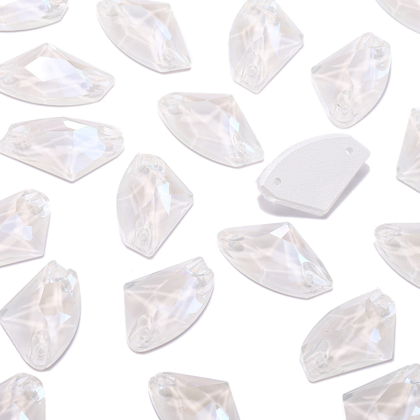Electric Neon White Galactic Shape High Quality Glass Sew-on Rhinestones WholesaleRhinestone
