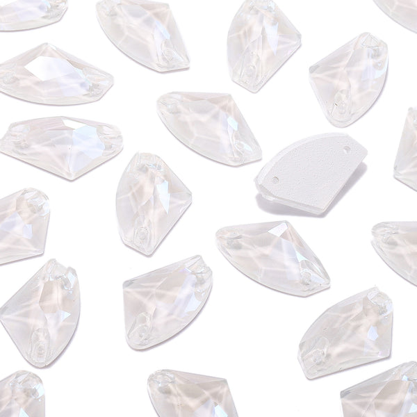 Electric Neon White Galactic Shape High Quality Glass Sew-on Rhinestones WholesaleRhinestone