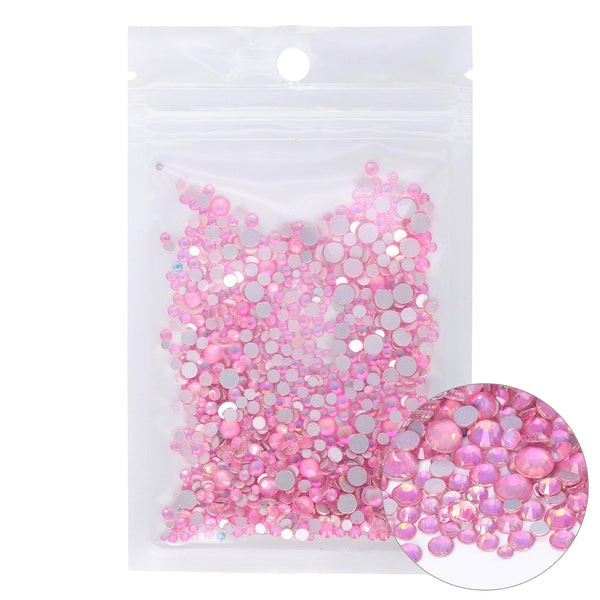Mixed Sizes Crystal Pink Fairy Glass FlatBack Rhinestones For Nail Art Silver Back WholesaleRhinestone