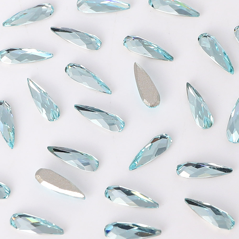 Raindrop Shape Multi Colors Small Size Glass Beveled Flat Back Fancy Rhinestones For Nail Art WholesaleRhinestone