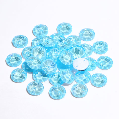 Electric Neon Aquamarine XIRIUS Round Shape High Quality Glass Sew-on Rhinestones Secondary image