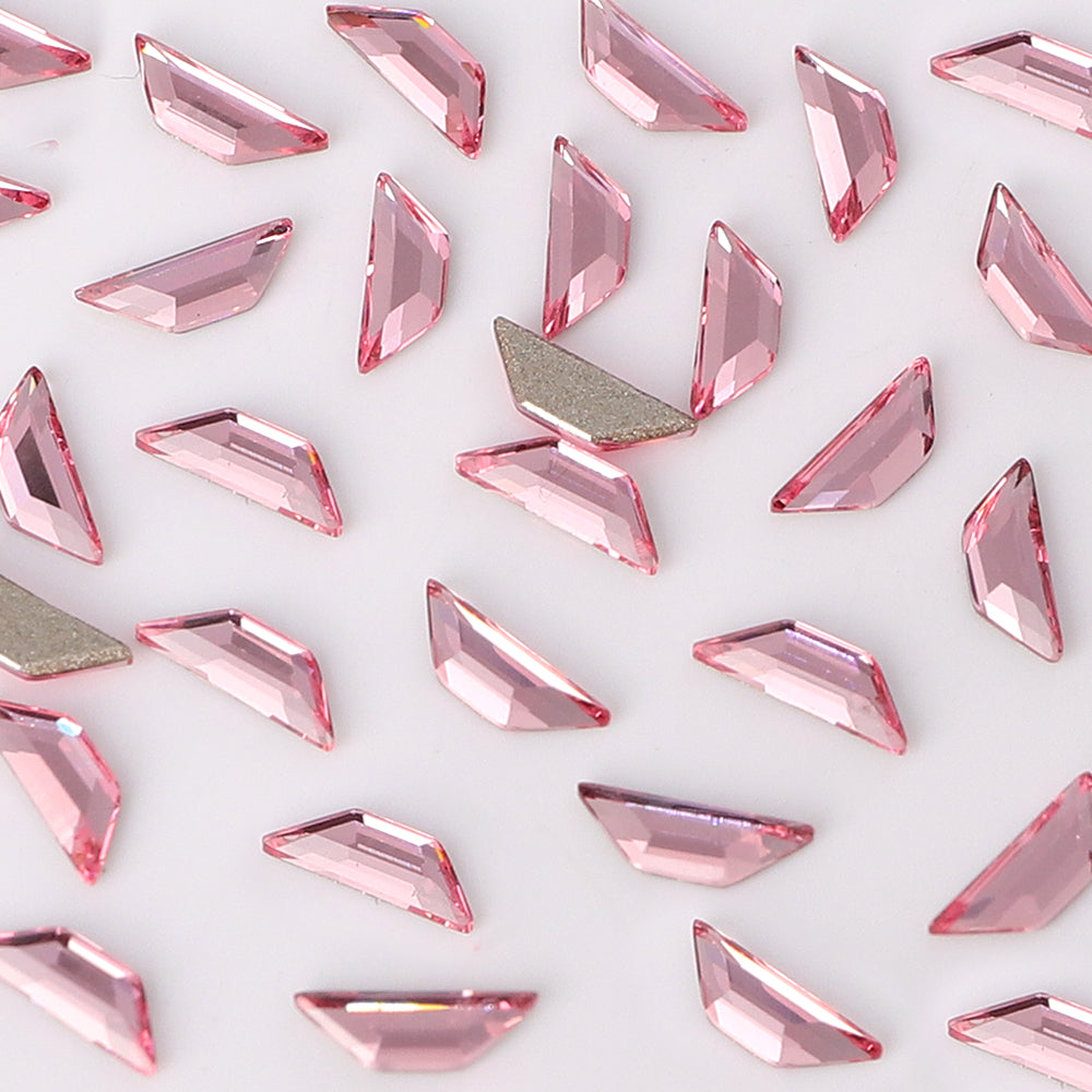 Trapeze Shape Multi Colors Small Size Glass Beveled Flat Back Fancy Rhinestones For Nail Art WholesaleRhinestone