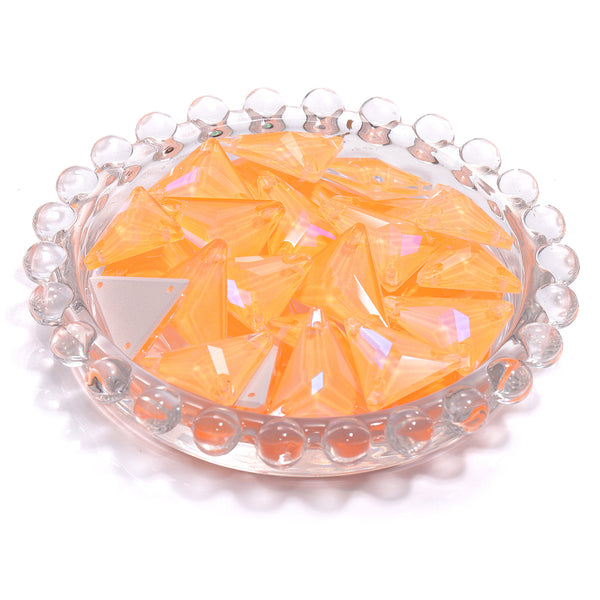 Electric Neon Sunflower Slim Triangle Shape High Quality Glass Sew-on Rhinestones WholesaleRhinestone