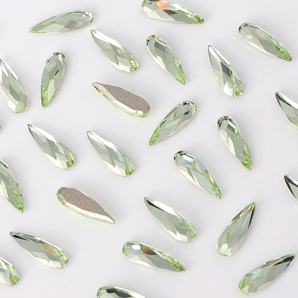Raindrop Shape Multi Colors Small Size Glass Beveled Flat Back Fancy Rhinestones For Nail Art WholesaleRhinestone