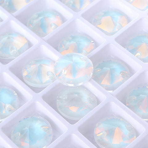 Crystal AM Rivoli  Shape High Quality Glass Sew-on Rhinestones