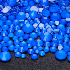 Mixed Sizes Blue Glass FlatBack Neon Rhinestones For Nail Art WholesaleRhinestone