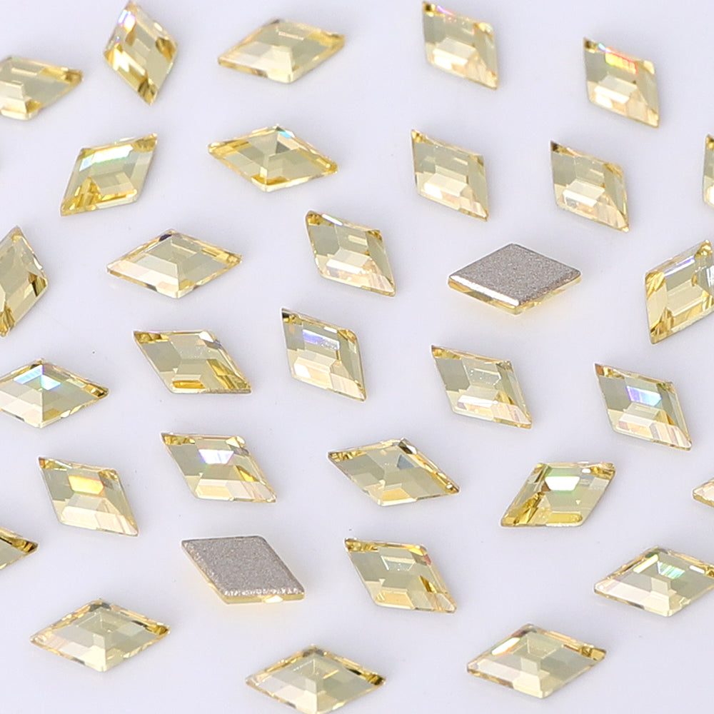 Rhombus Shape Multi Colors Small Size Glass Beveled Flat Back Fancy Rhinestones For Nail Art WholesaleRhinestone