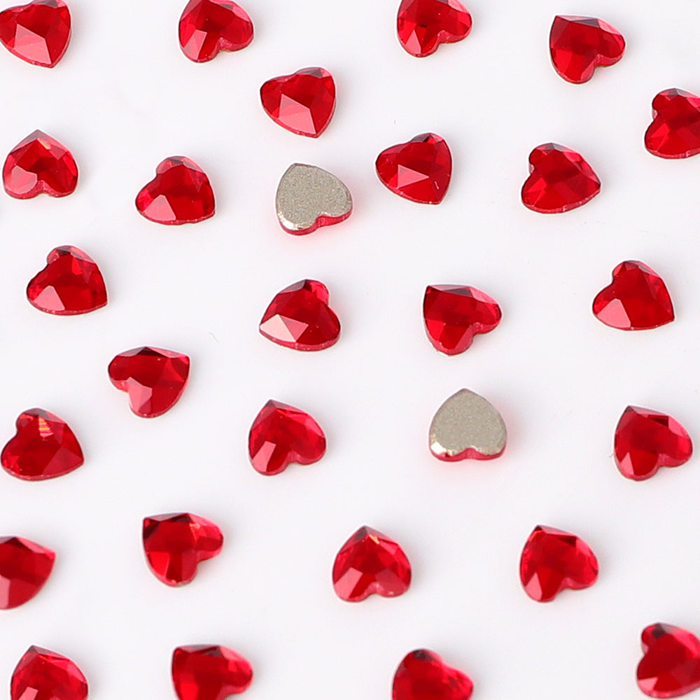 Heart Shape Multi Colors Small Size Glass Beveled Flat Back Fancy Rhinestones For Nail Art WholesaleRhinestone