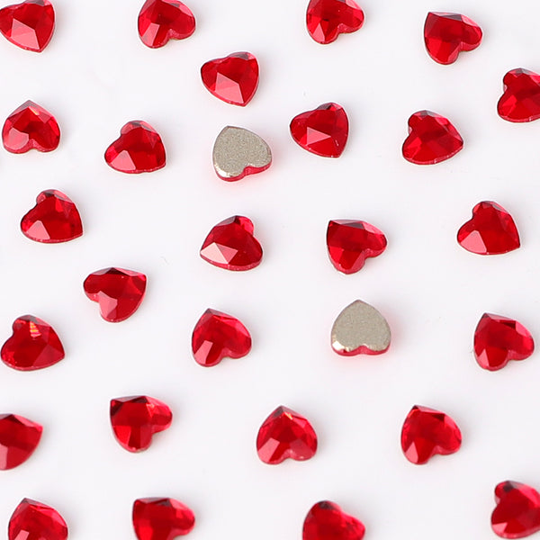 Heart Shape Multi Colors Small Size Glass Beveled Flat Back Fancy Rhinestones For Nail Art WholesaleRhinestone