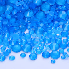 Mixed Sizes Mocha Neon Dk Blue Glass Flat Back Rhinestones For Nail Art
