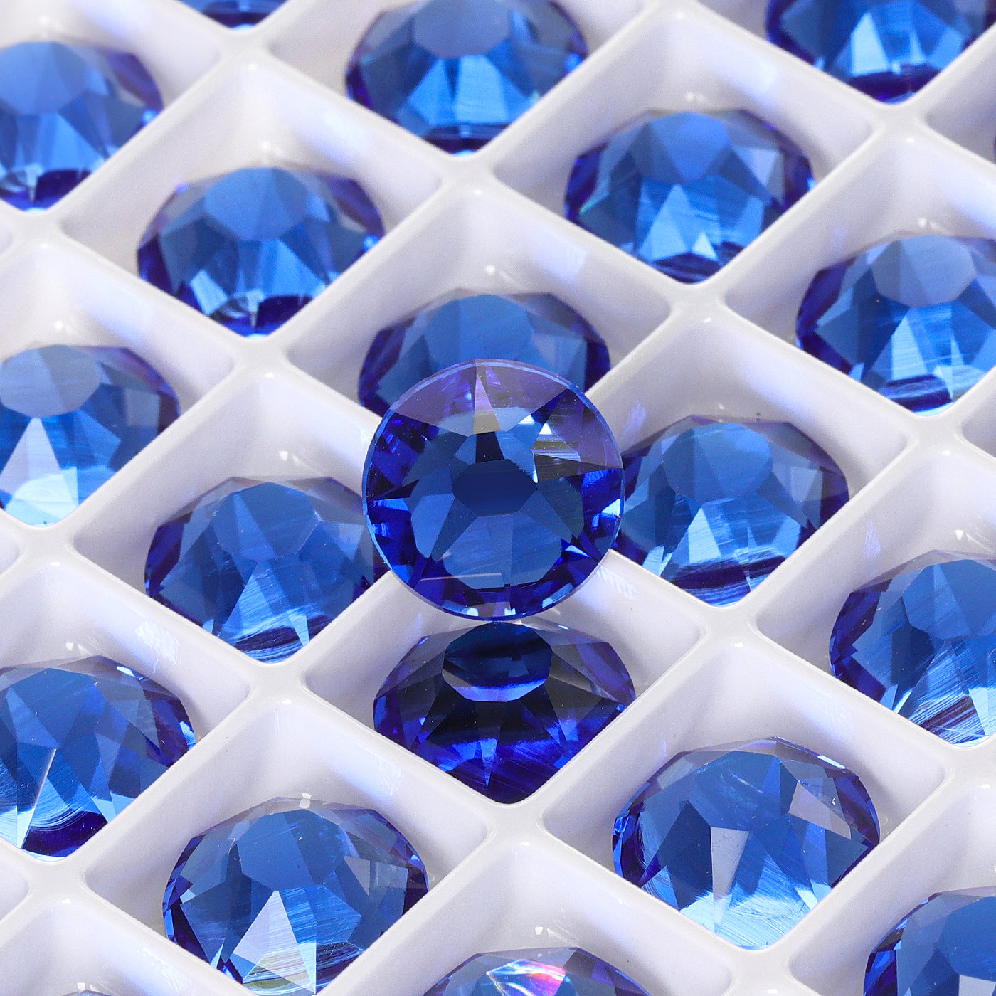 Light Sapphire XIRIUS Round Shape High Quality Glass Beveled Flat Back Rhinestones WholesaleRhinestone