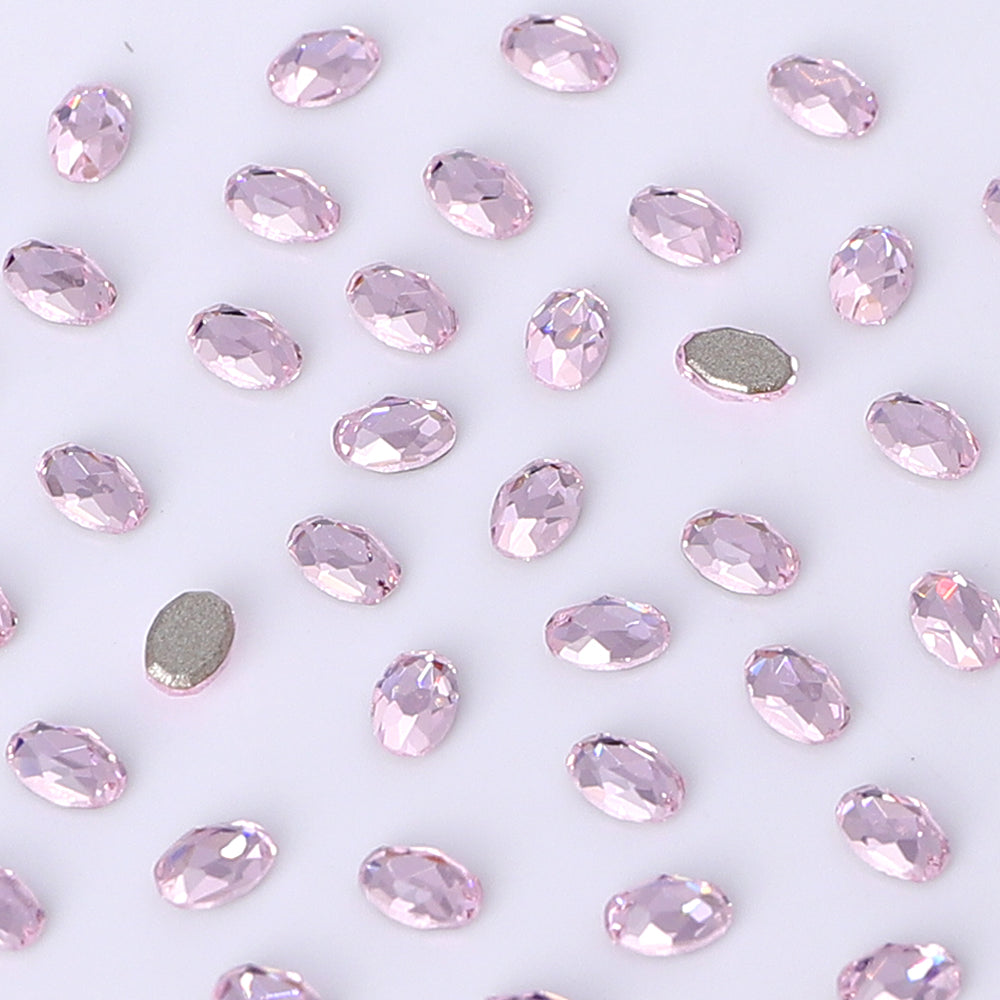 Oval Shape Multi Colors Small Size Glass Beveled Flat Back Fancy Rhinestones For Nail Art WholesaleRhinestone