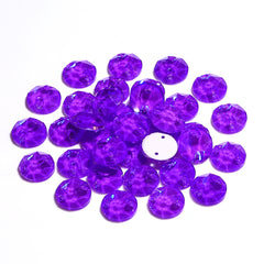 Electric Neon Violet XIRIUS Round Shape High Quality Glass Sew-on Rhinestones