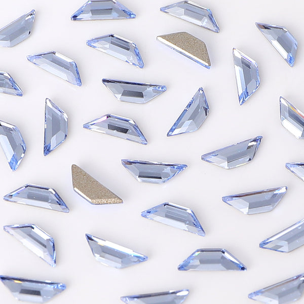 Trapeze Shape Multi Colors Small Size Glass Beveled Flat Back Fancy Rhinestones For Nail Art WholesaleRhinestone