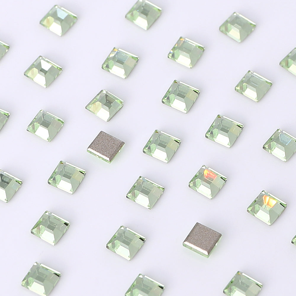 Square Shape Multi Colors Small Size Glass Beveled Flat Back Fancy Rhinestones For Nail Art