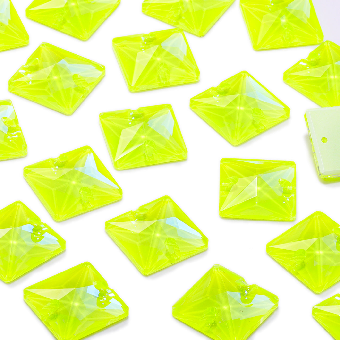 Electric Neon Jonquil Square Shape High Quality Glass Sew-on Rhinestones Secondary image