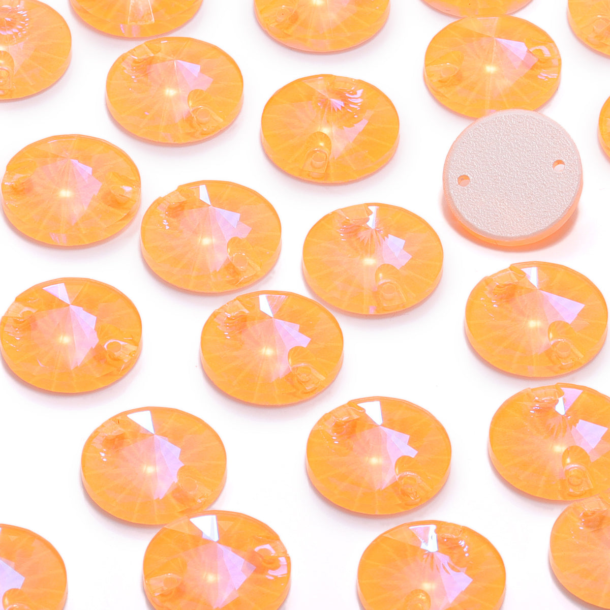 Electric Neon Sunflower Rivoli Shape High Quality Glass Sew-on Rhinestones