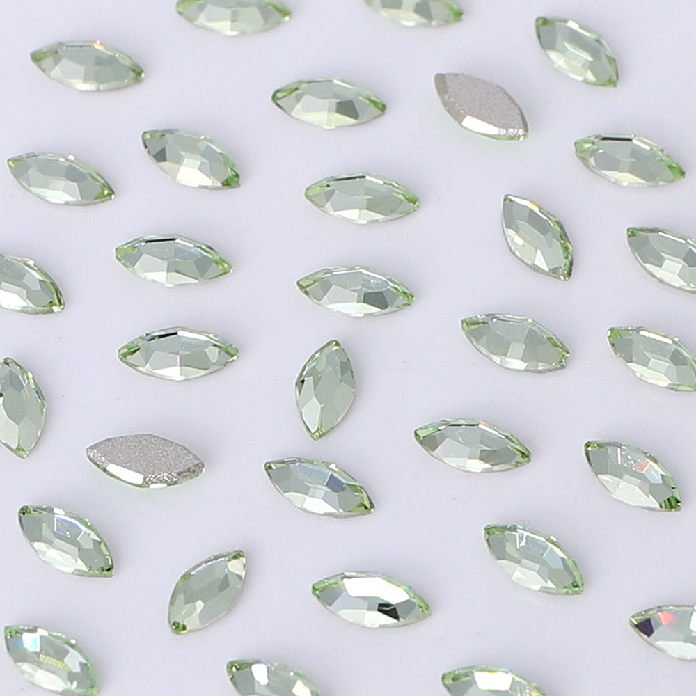 Navette Shape Multi Colors Small Size Glass Beveled Flat Back Fancy Rhinestones For Nail Art WholesaleRhinestone