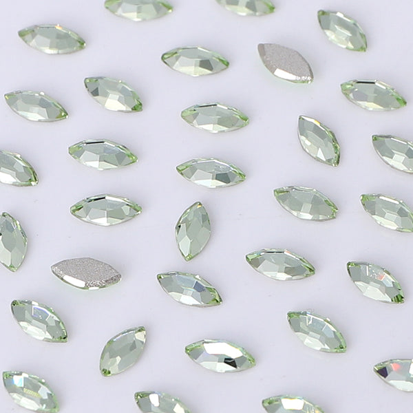Navette Shape Multi Colors Small Size Glass Beveled Flat Back Fancy Rhinestones For Nail Art WholesaleRhinestone