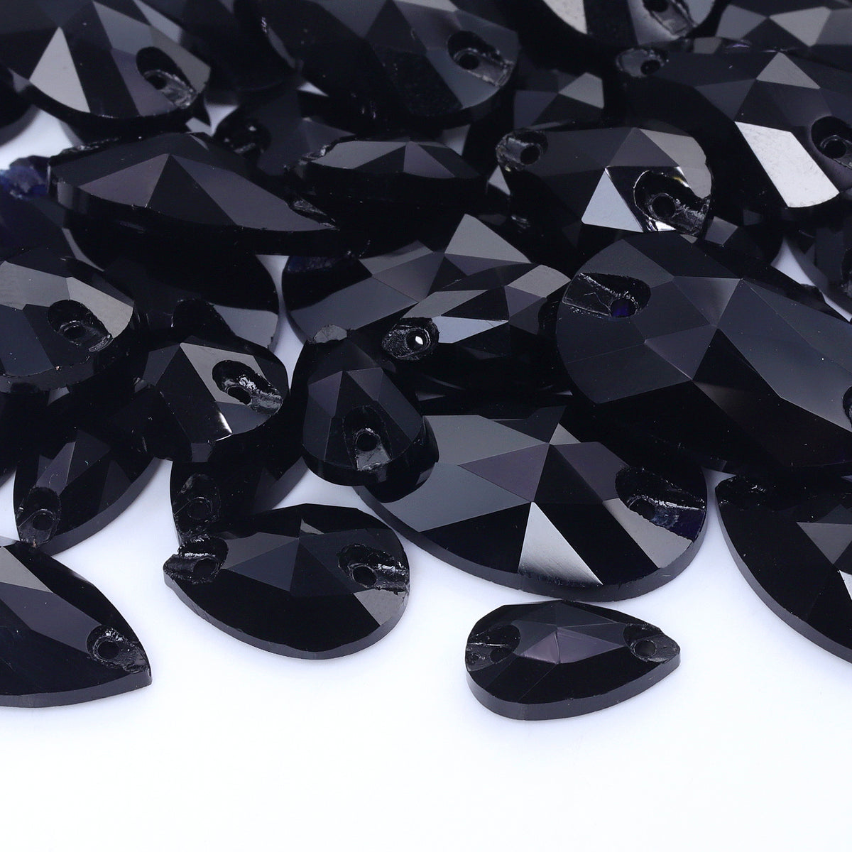 Mixed Sizes Jet Drop Shape High Quality Glass Sew-on Rhinestones WholesaleRhinestone