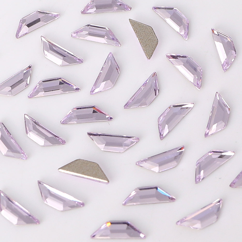 Trapeze Shape Multi Colors Small Size Glass Beveled Flat Back Fancy Rhinestones For Nail Art WholesaleRhinestone