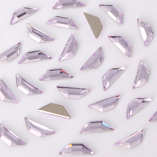 Trapeze Shape Multi Colors Small Size Glass Beveled Flat Back Fancy Rhinestones For Nail Art WholesaleRhinestone