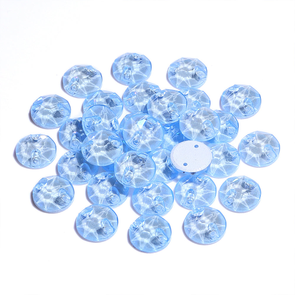 Electric Neon Light Blue XIRIUS Round Shape High Quality Glass Sew-on Rhinestones Secondary image
