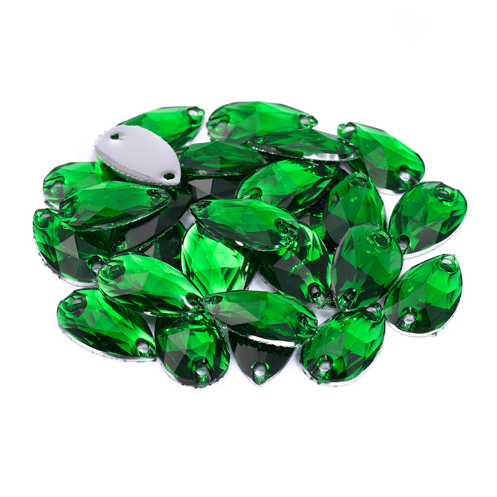 Drop Dark Green Resin Sew-on Rhinestones For Dance Costume WholesaleRhinestone