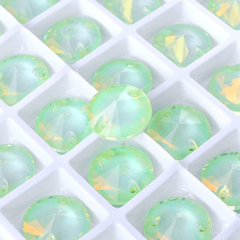 Light Azore AM Rivoli  Shape High Quality Glass Sew-on Rhinestones WholesaleRhinestone